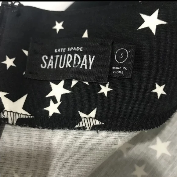 Kate Spade Black and White Star Long Sleeve Dress - Picture 4 of 6